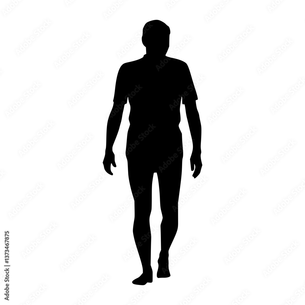 Silhouette Man Walking - Vector Graphic