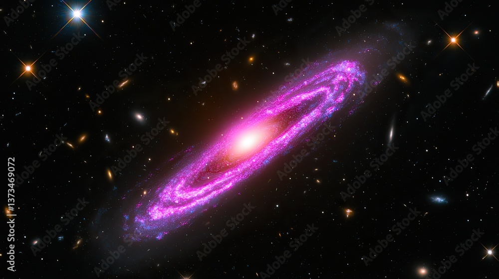 Fototapeta premium Exploring cosmic phenomena outer space astrophotography celestial environment wide-angle view galaxy concepts