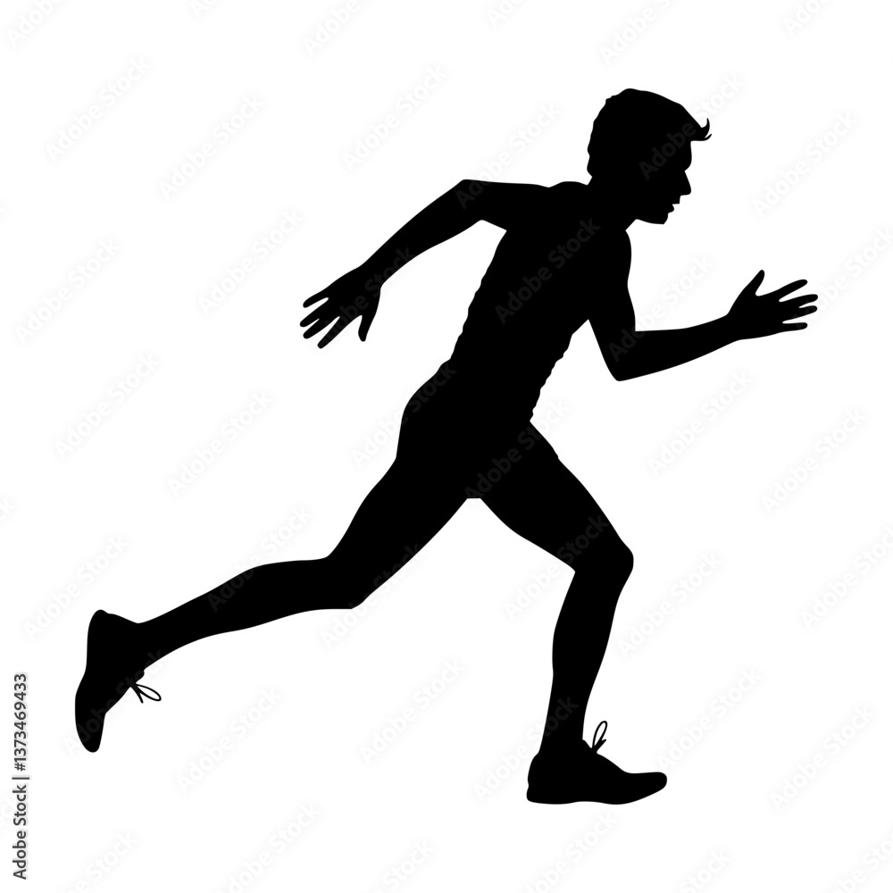Runner Silhouette - Dynamic Action Runner Silhouette - Dynamic Action