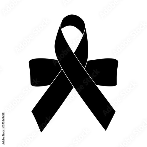 Black Ribbon Awareness Symbol - Vector Graphic