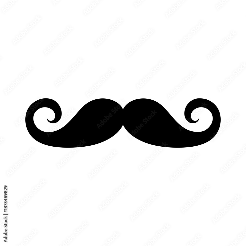 Black Mustache Icon - Vector Illustration Black Mustache Icon - Vector Illustration