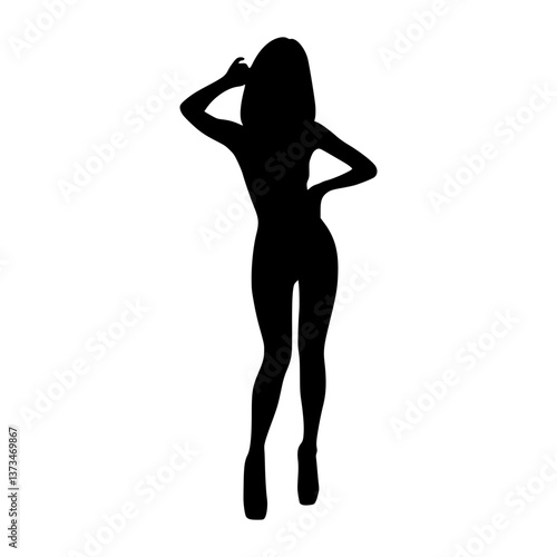 Silhouette Woman Figure - Elegant Pose
