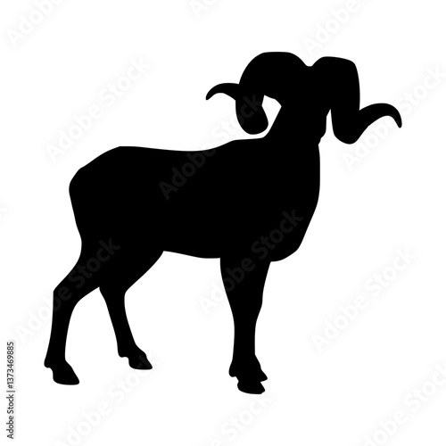 Ram Silhouette Vector Graphic