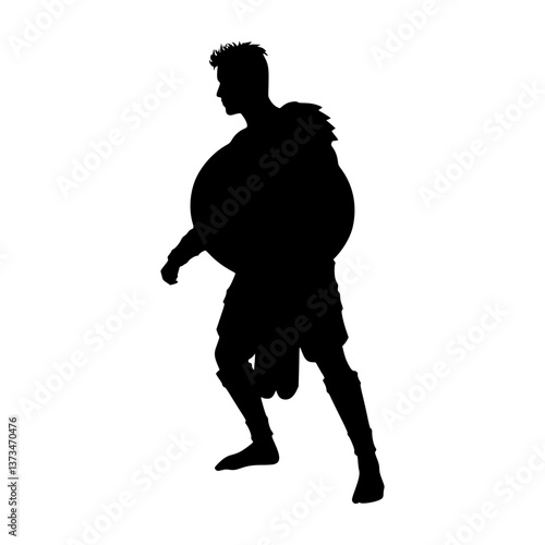 Roman Warrior Silhouette - Action Pose