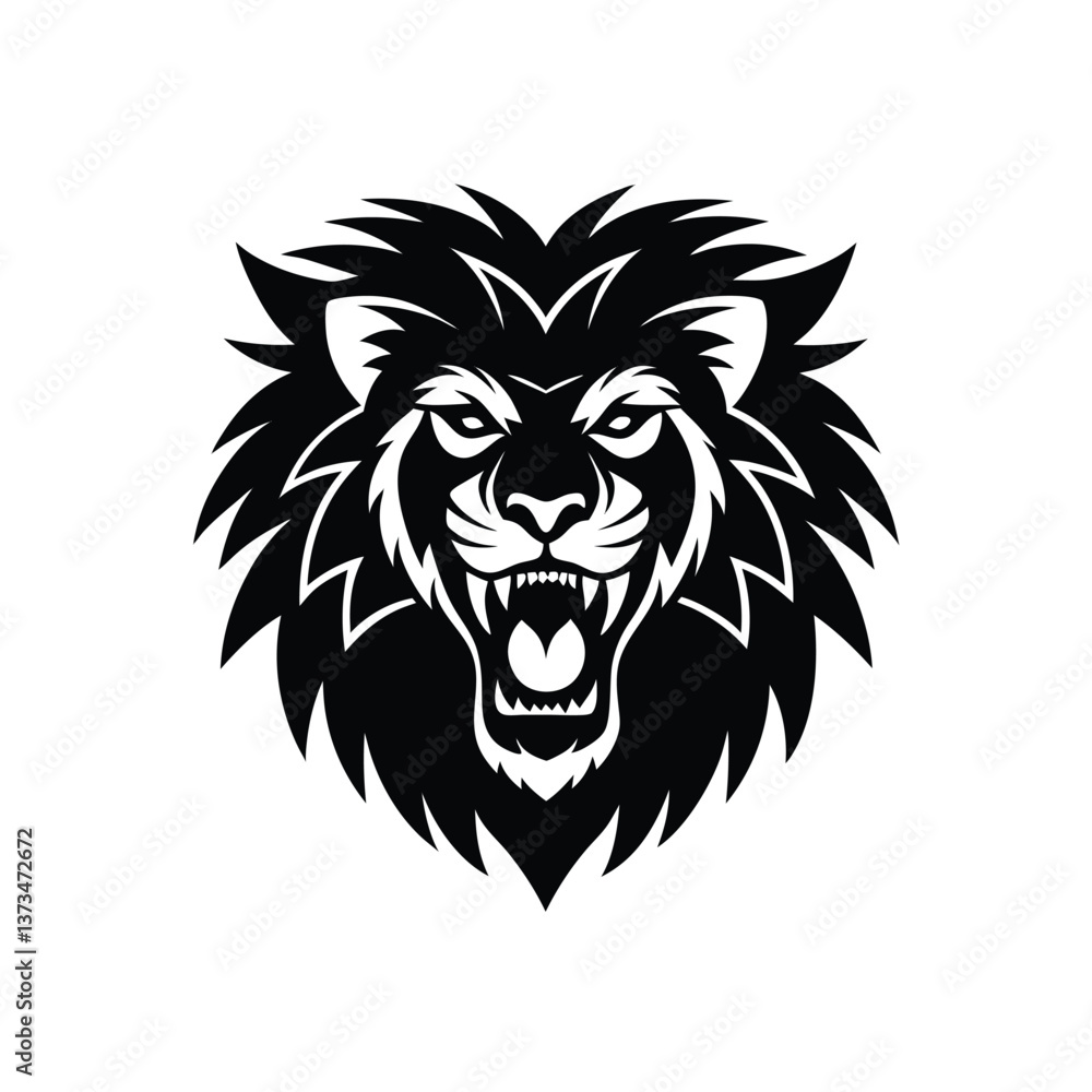 head of angry lion illustration head of angry lion illustration