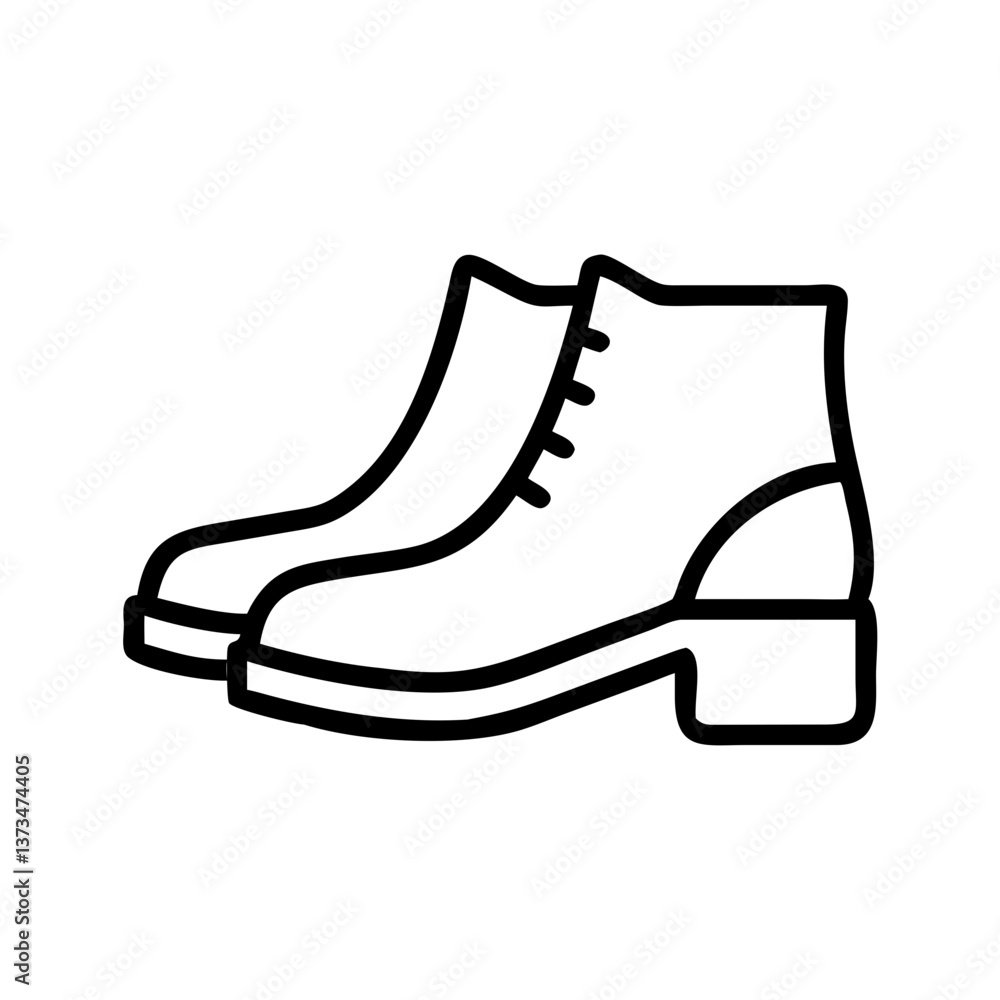 Ankle Boots Icon in Minimalist Style Ankle Boots Icon in Minimalist Style