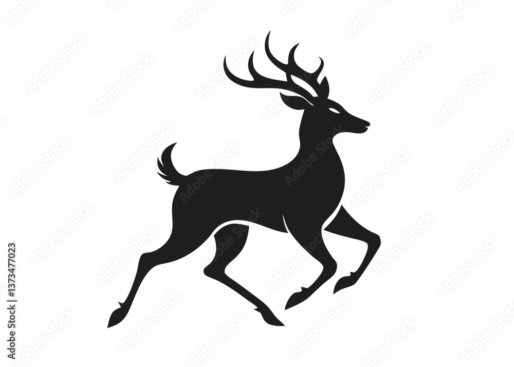 Obraz premium deer silhouette vector