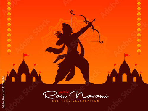 Traditional Happy Ram Navami Indian festival background