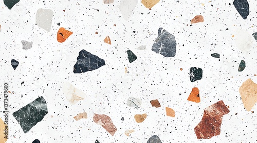 Colorful terrazzo flooring pattern design.