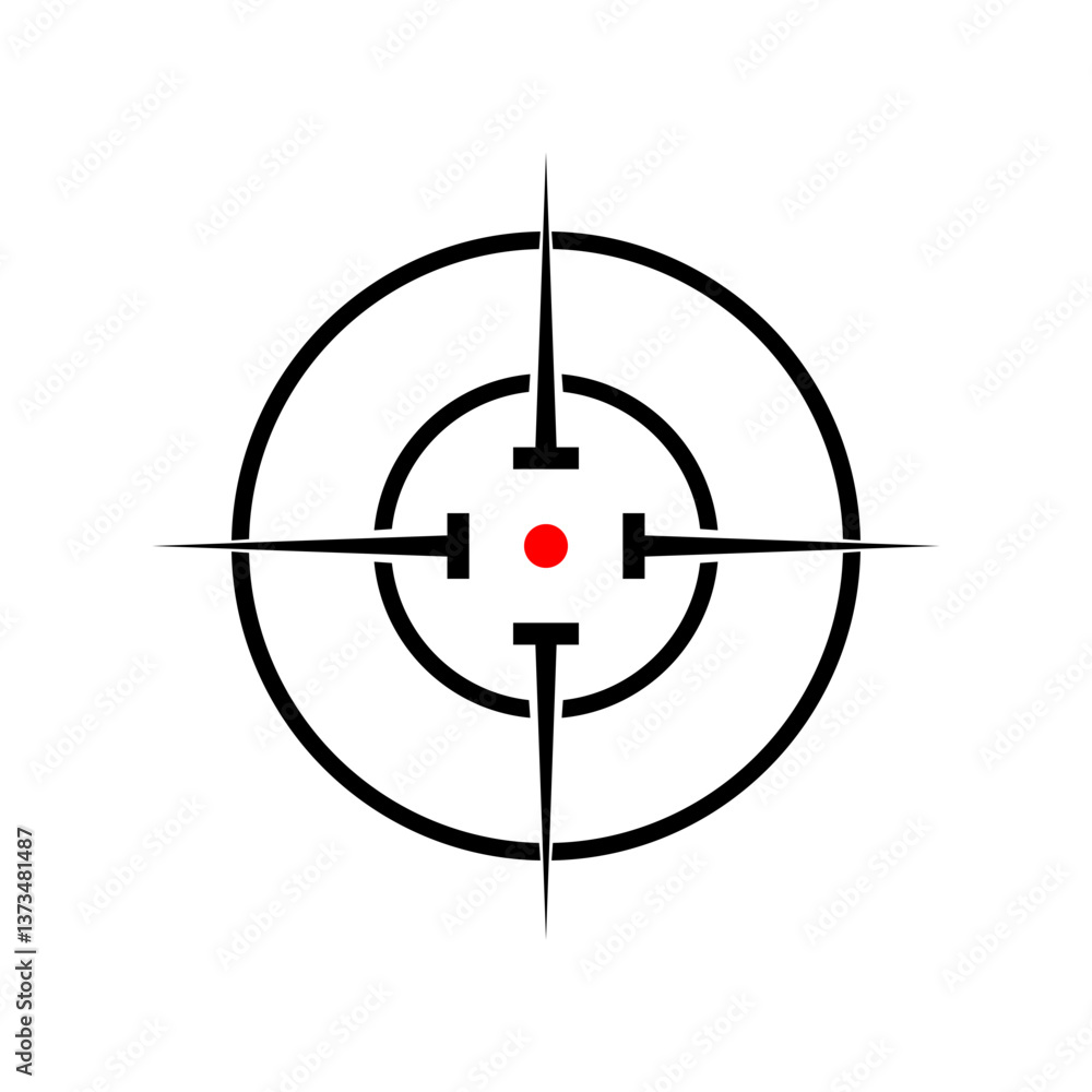 Shooting Target with Precision Aim Icon for Accuracy, Focus, and Goal Setting Design Shooting Target with Precision Aim Icon for Accuracy, Focus, and Goal Setting Design