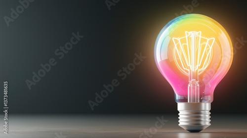 Illuminated Ideas  Futuristic Neon Bulb Glowing Bright