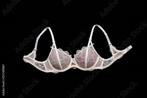 Lingerie white removed from the top on a black background