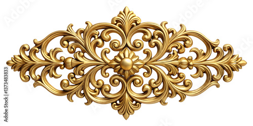 golden ornament on white background