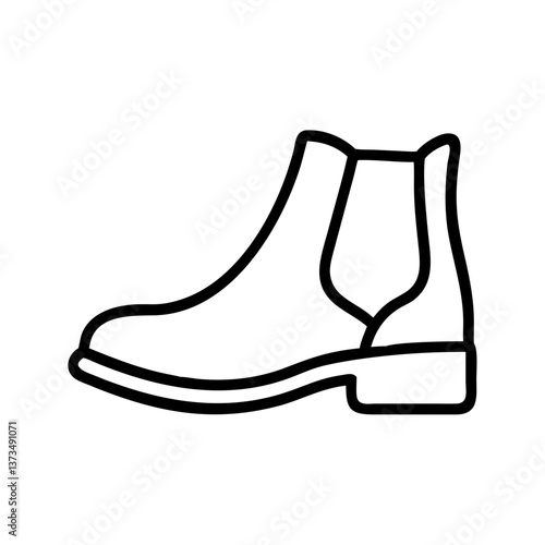 Chelsea Boot Icon in Minimalist Style on Clear Background  