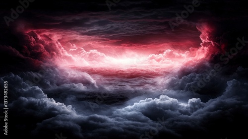Dramatic Cloudscape  Red   Black Sky  Fantasy  Surreal  Atmospheric