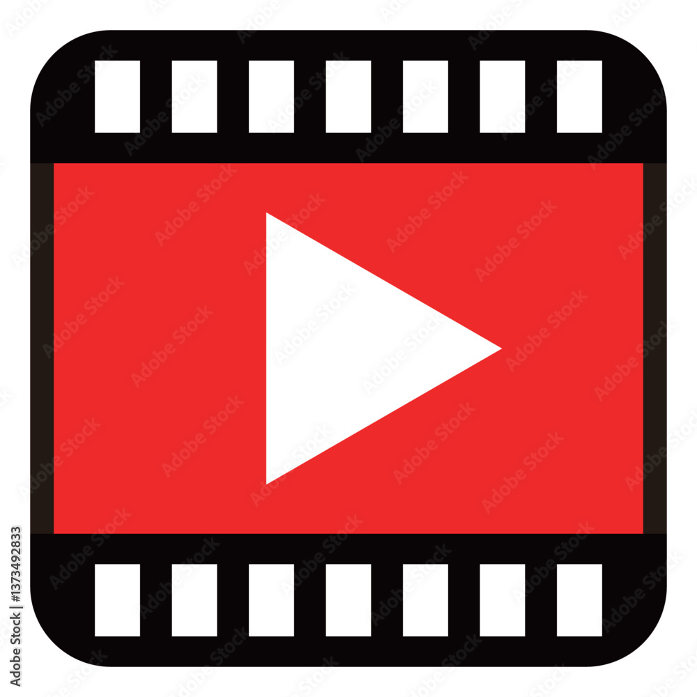 Fototapeta premium 動画 アイコン イラスト 赤
