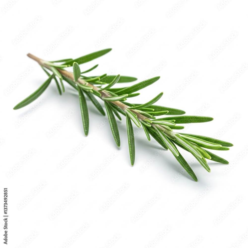 Fototapeta premium fresh green rosemary sprig isolated on white background