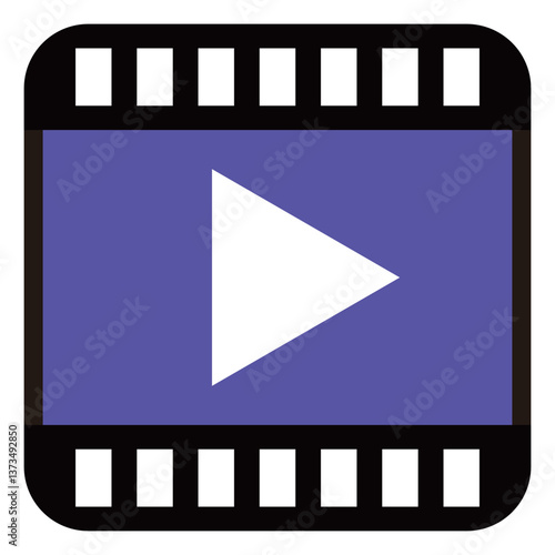 動画　アイコン　イラスト　紫