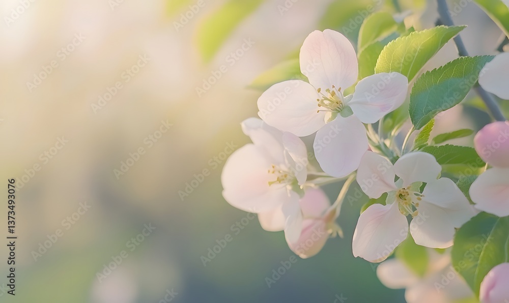 Obraz premium an apple tree in full bloom, Generative AI