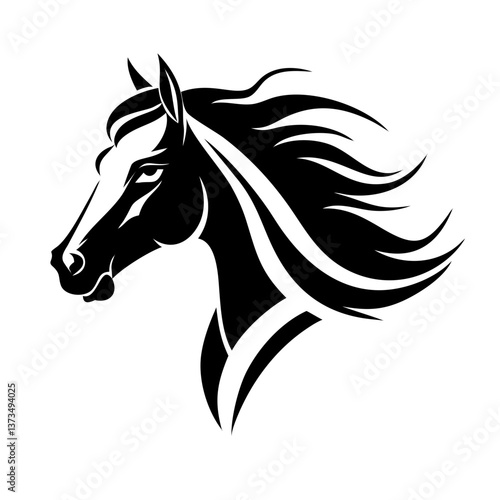 A highly detailed and lifelike horse head illustration for professional designs.