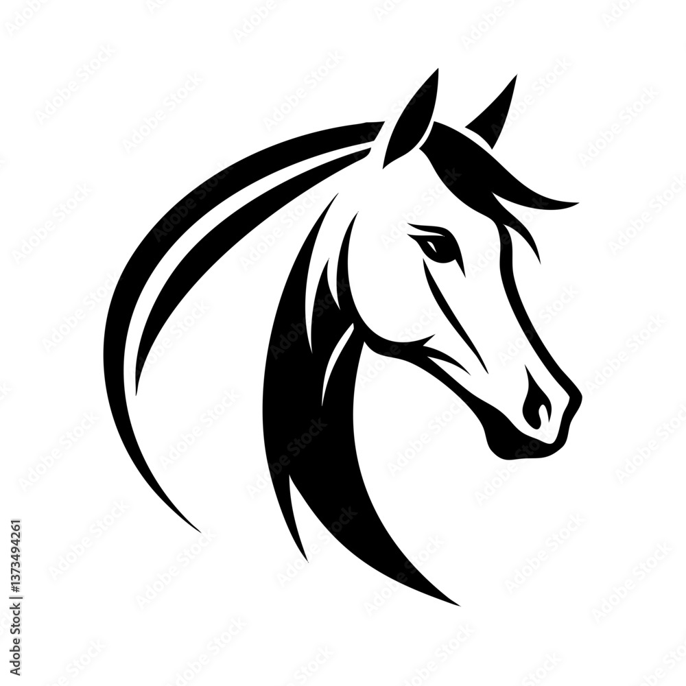A timeless and elegant horse head design with well-defined details. A timeless and elegant horse head design with well-defined details.