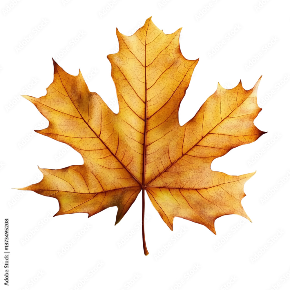 yellow Autumn maple leaf isolated on transparent background a yellow Autumn maple leaf isolated on transparent background a