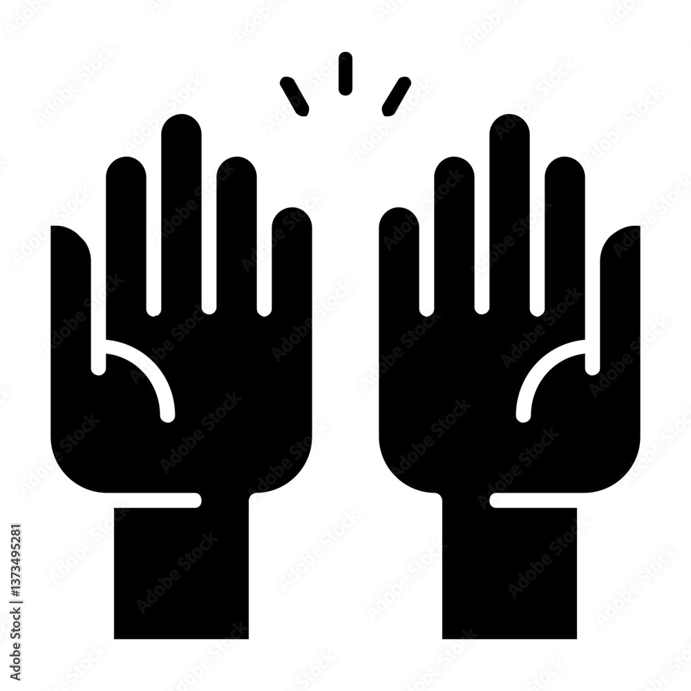 Obraz premium Hands Solid Style Icon