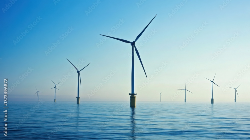 Renewable energy engineer designing floating wind turbines for offshore energy generation, ocean with wind turbines and sea breeze, Offshore Wind Energy style Renewable energy engineer designing floating wind turbines for offshore energy generation, ocean with wind turbines and sea breeze, Offshore Wind Energy style