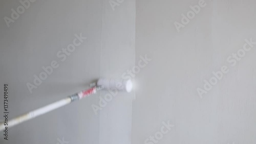 painting a wall roller on stick