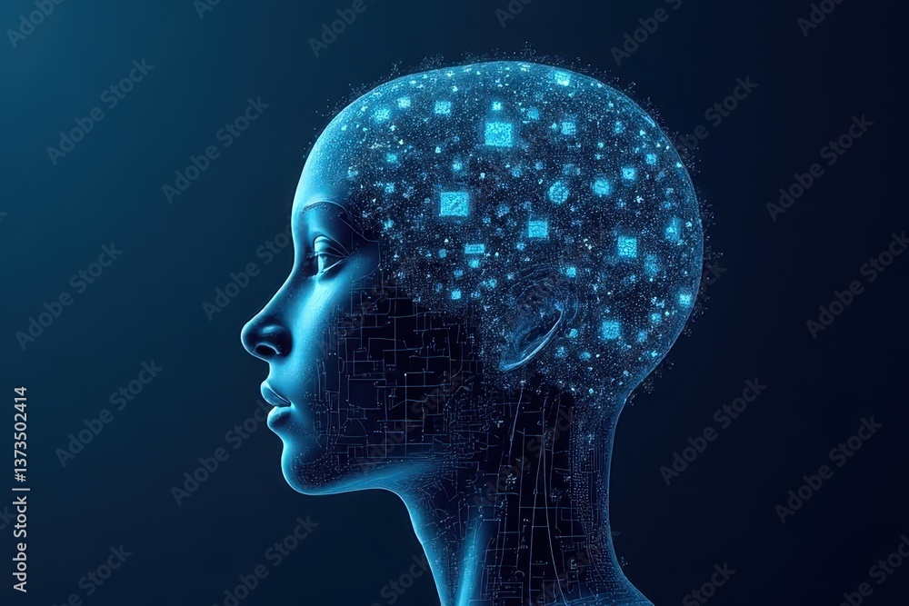 Obraz premium Advanced AI Technology Transforming Industries - Unique Perspective Showcasing Artificial Intelligence's Impact on Modern Society