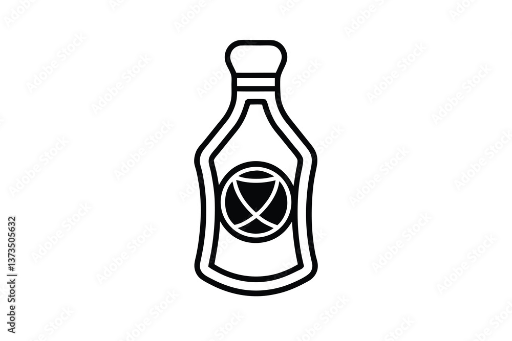 Bottle Design Elegant, Black, Outline, Graphic, Simple, Modern, Minimalist, Label, Vector Bottle Design Elegant, Black, Outline, Graphic, Simple, Modern, Minimalist, Label, Vector