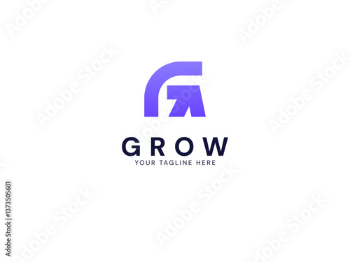 Modern grow Business with letter G Growth arrow logo vector design concept. Growth logotype symbol for digital finance, ui, technology, investment, business, website, financial, identity, company.