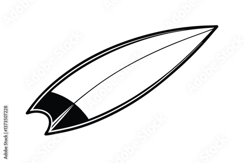 Classic Longboard Surfboard Design Ocean Wave Riding Icon