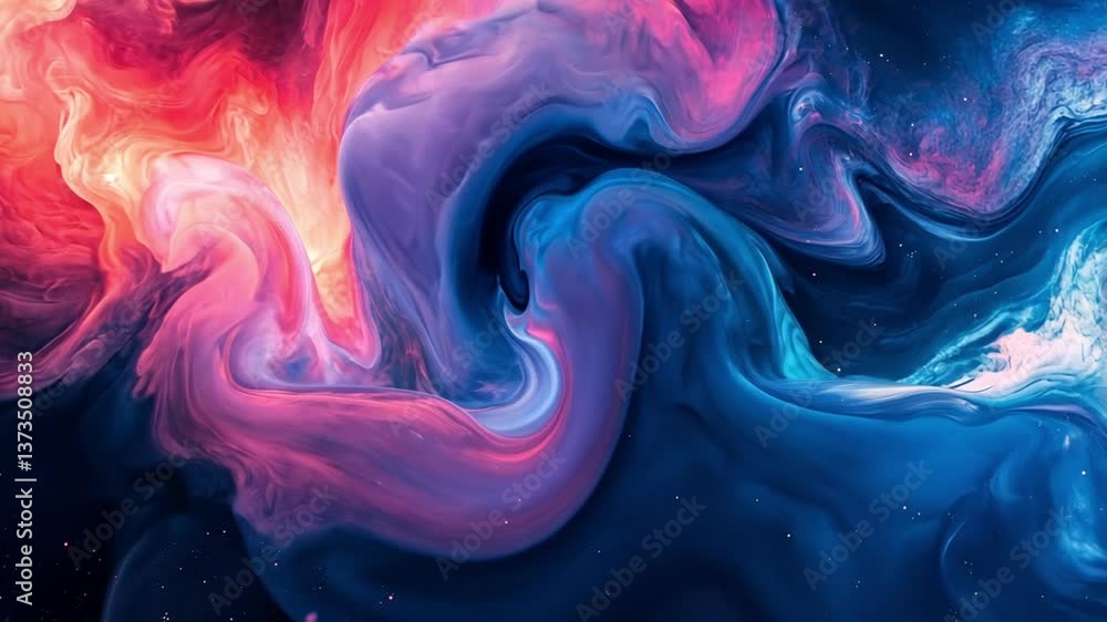 A vibrant, alien planet with swirling red and blue clouds and a glowing aurora A vibrant, alien planet with swirling red and blue clouds and a glowing aurora