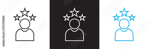 Self improvement icon. Clean and minimalist icon. Vector illustration. isolated on white and black background. EPS 10