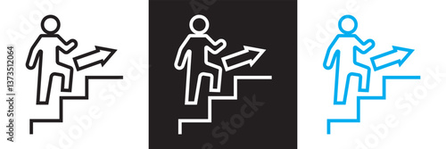 Self improvement icon. Clean and minimalist icon. Vector illustration. isolated on white and black background. EPS 10