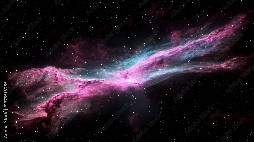 Obraz premium Cosmic Nebula Stellar Clouds Galaxy Space Background Astronomy Science Fiction Purpl
