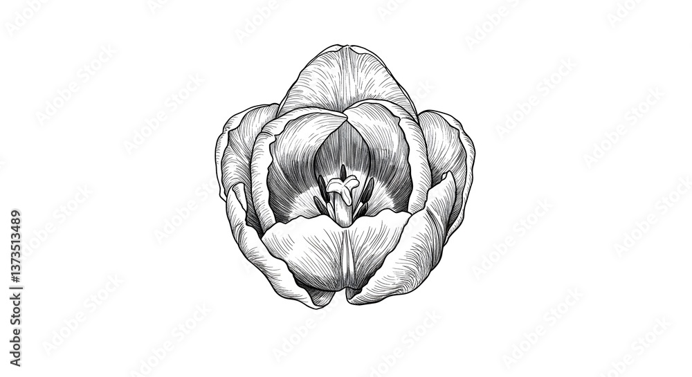 Fototapeta premium Black and White Tulip Design