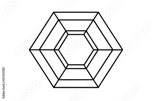 Hexagonal Geometric Pattern Lines, Shapes, Structure, Design, Art