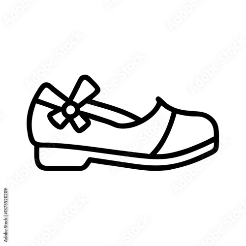 Iconic Mary Jane Shoe Outline Design  