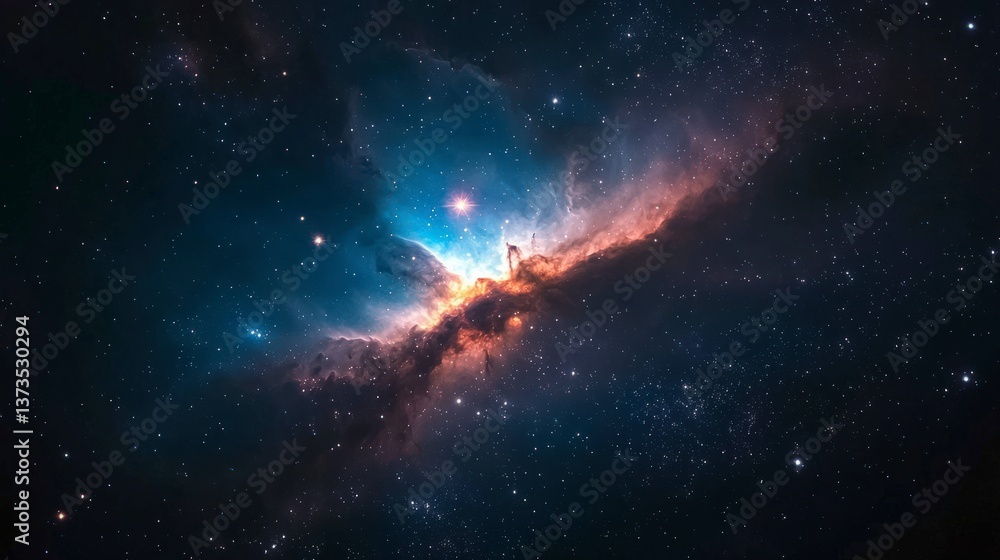 Cosmic Nebula Stellar Clouds Galaxy Starscape Space Background