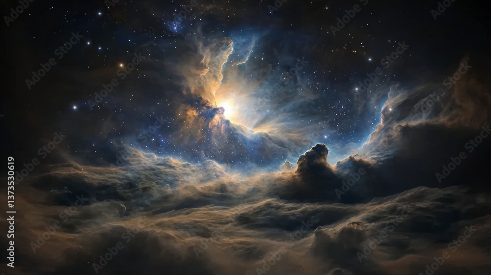 Cosmic Nebula Starry Night Sky Space Background Galaxy Universe Astronomy