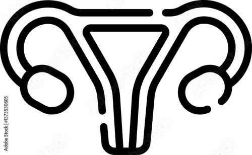 uterus Illustration on a white background.
