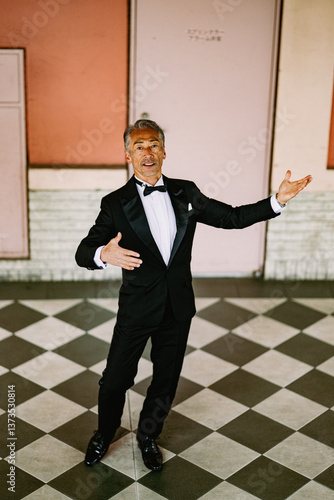 Obraz na płótnie タップダンスを踊る男性 w salonie