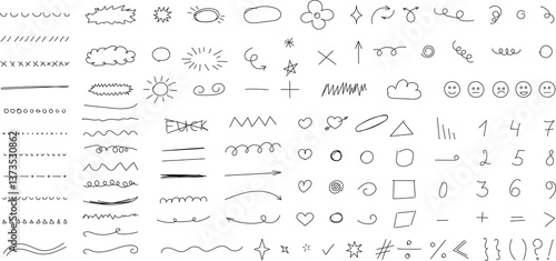 Hand drawn doodle brush lines image