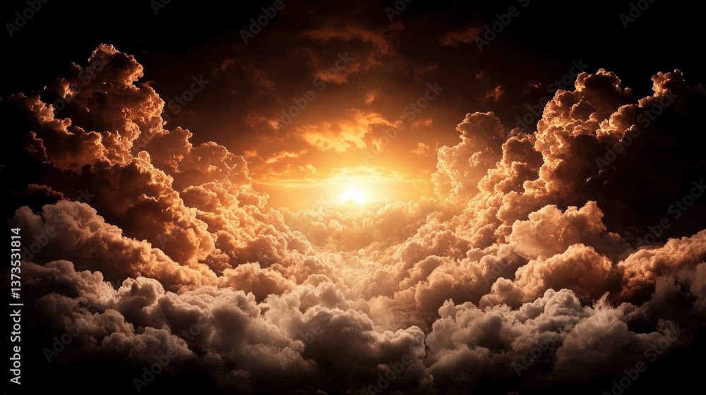 Golden Hour Cloudscape Dramatic Sunset Heaven Above