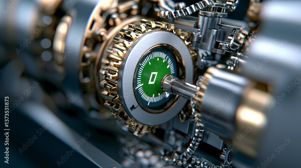 Sleek Silver Green Automation Optimizer Gear Machine