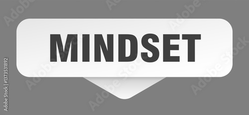 mindset sticker. mindset sign isolated on gray background