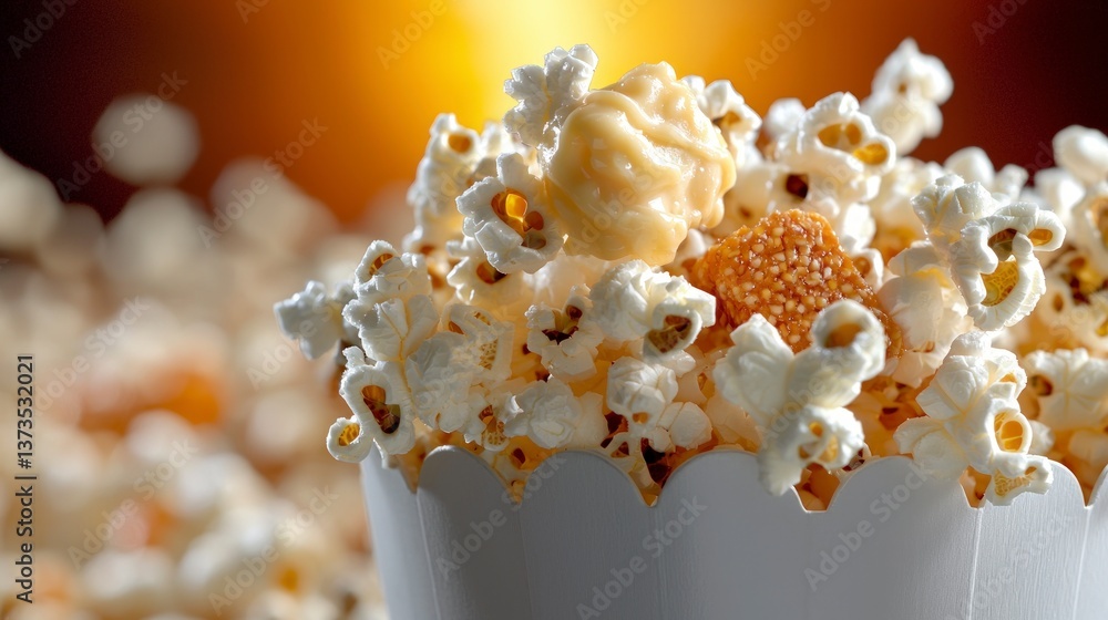 Delicious Buttery Popcorn Movie Snacks Caramel White Chocolate Kernels