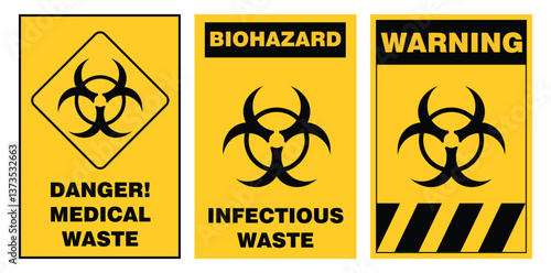 danger warning sign biohazard poisonous infectious waste vector
